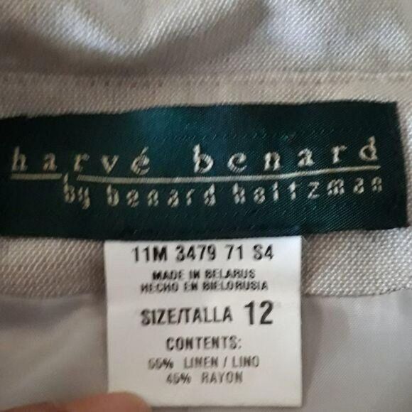 Vintage 80's Harve Benard Linen Safari Button Down Shacket Blazer Tan Sz 12 - Picture 3 of 8